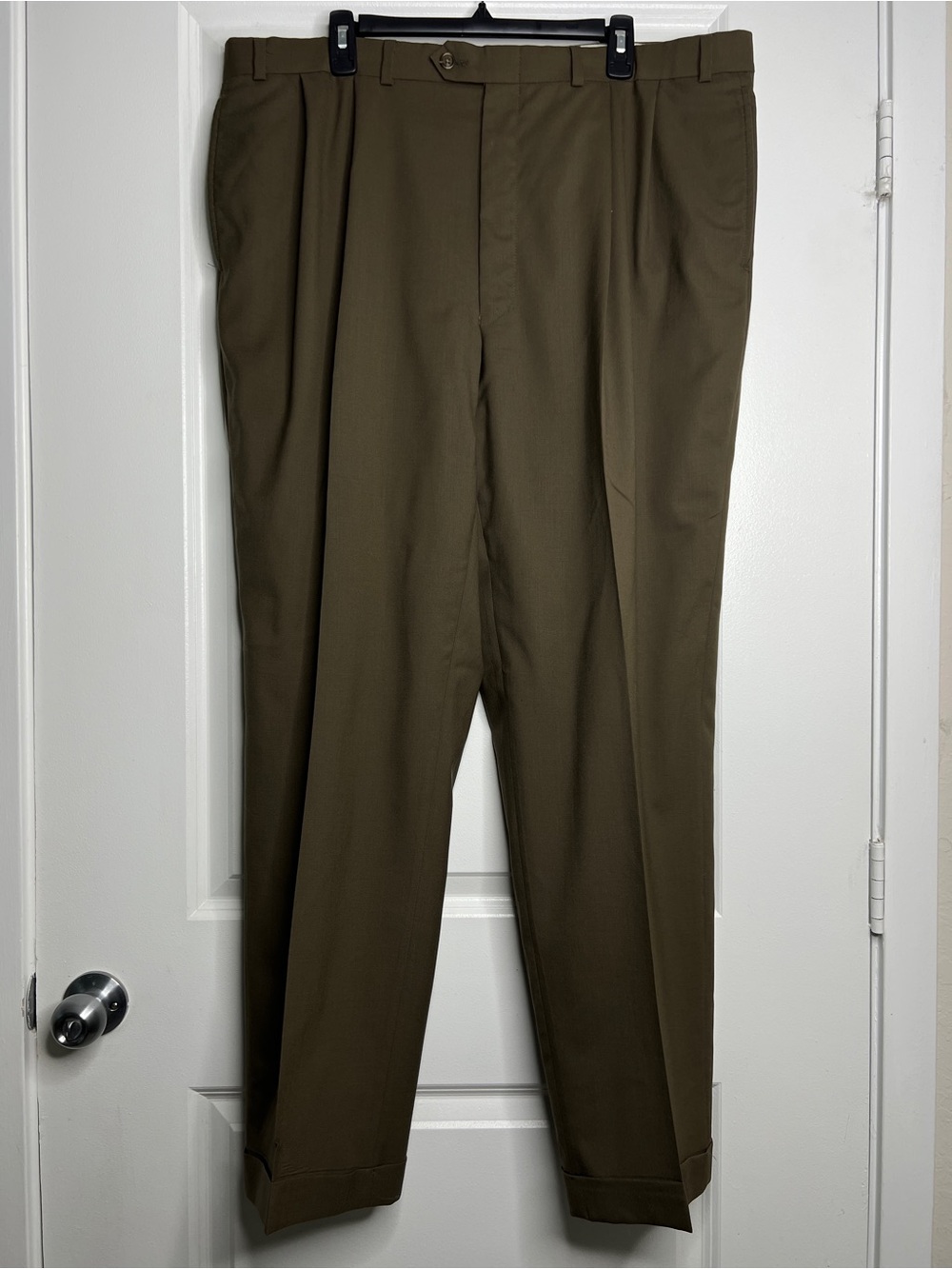 Lauren Ralph Lauren Total Comfort Brown Pleated Wool Blend Dress Pants 41x31